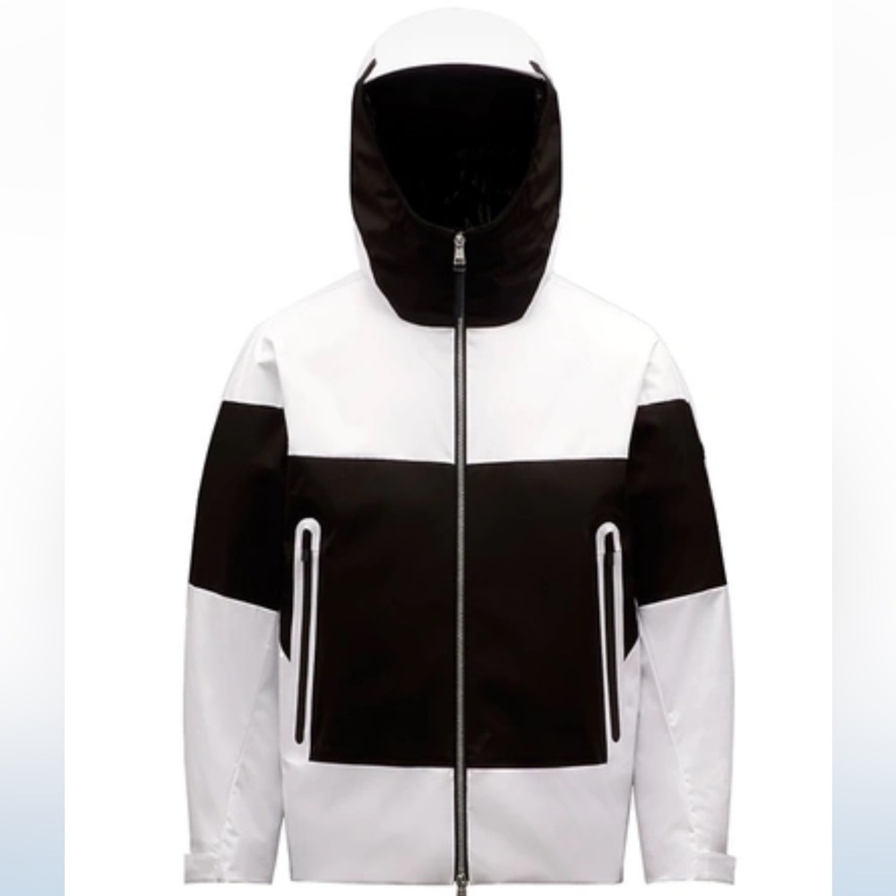 Moncler Mathot Colorblock Down Jacket White Black Men’s Size 5/XXL